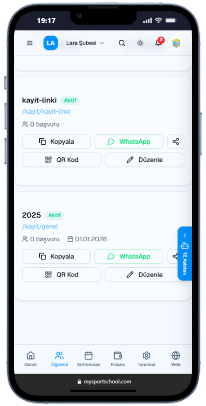 Online Kayıt Linkleri